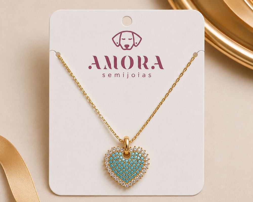 Colar Blue Heart