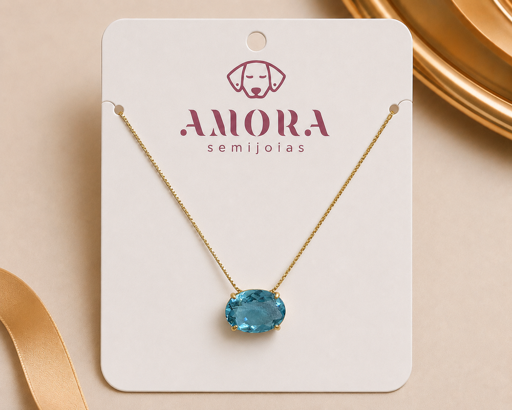 Colar oval Acqua