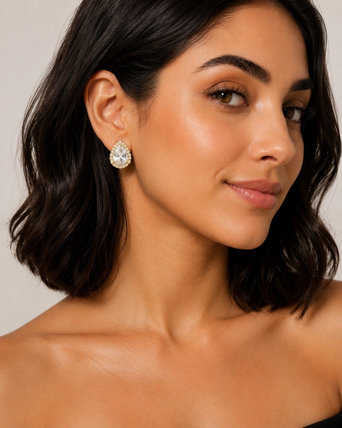 Brinco Gota Cristal e Zircônia - Amora SemiJoias